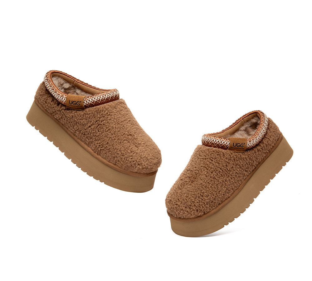 AUSTRALIAN SHEPHERD® UGG Slippers Sheepskin Wool Ankle Platform Tayla