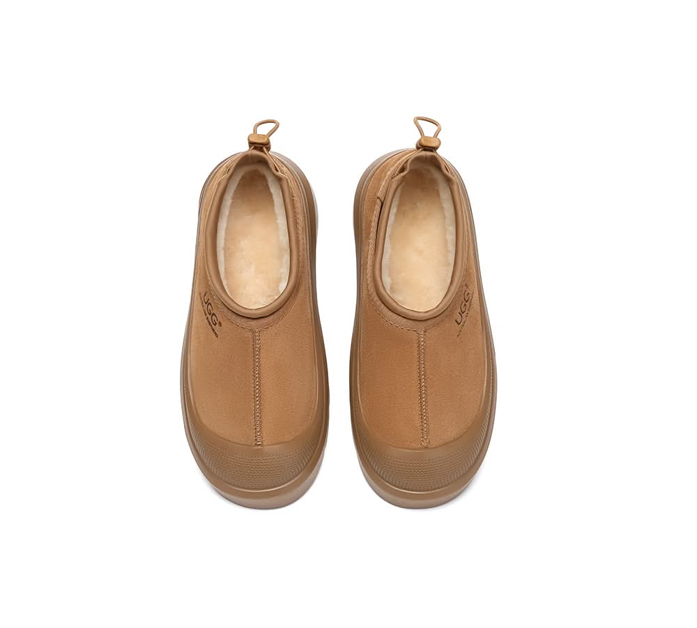 Australian Shepherd® UGG Slippers Men Sheepskin Wool Drawstring Large Size Harlow