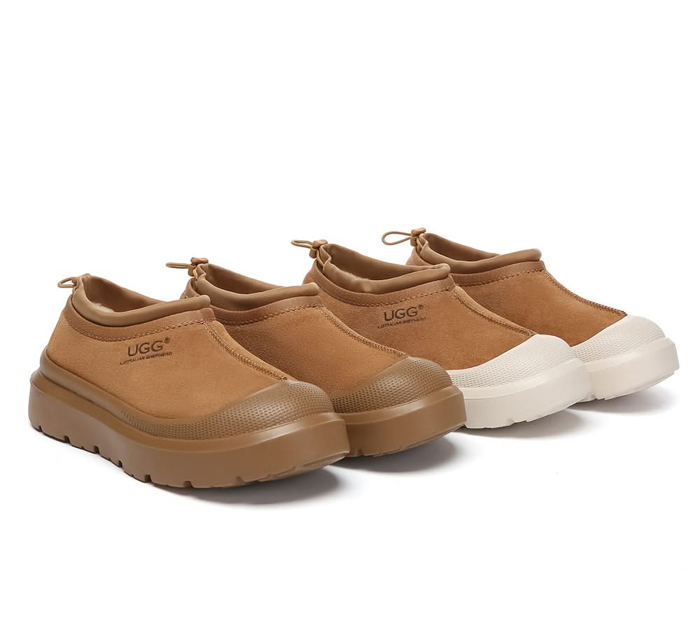 Australian Shepherd® UGG Slippers Men Sheepskin Wool Drawstring Large Size Harlow