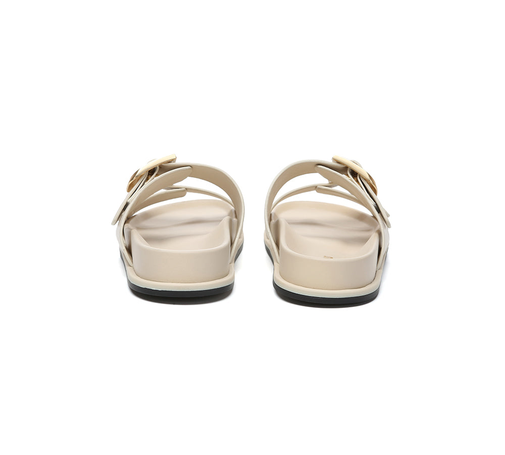 EVERAU® Women Double Adjustable Strap Buckle Flat Sandals Mounish