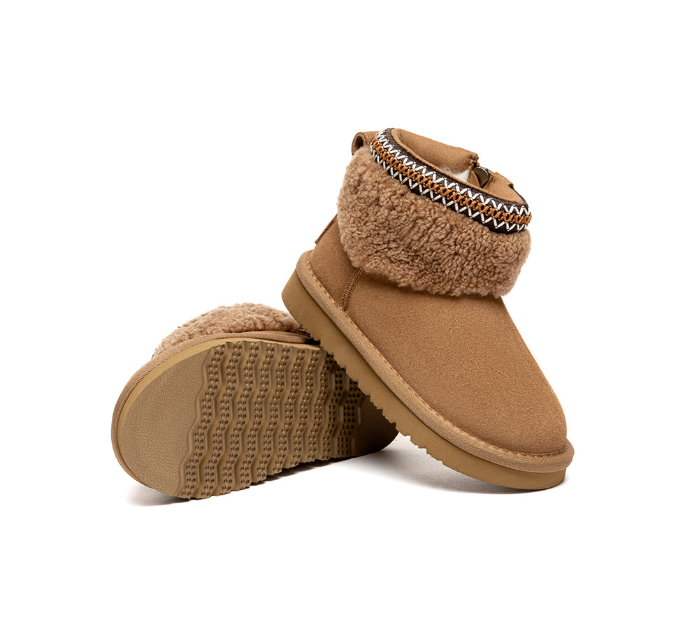 AUSTRALIAN SHEPHERD® UGG Boots Kids Sheepskin Wool Collar Brunel