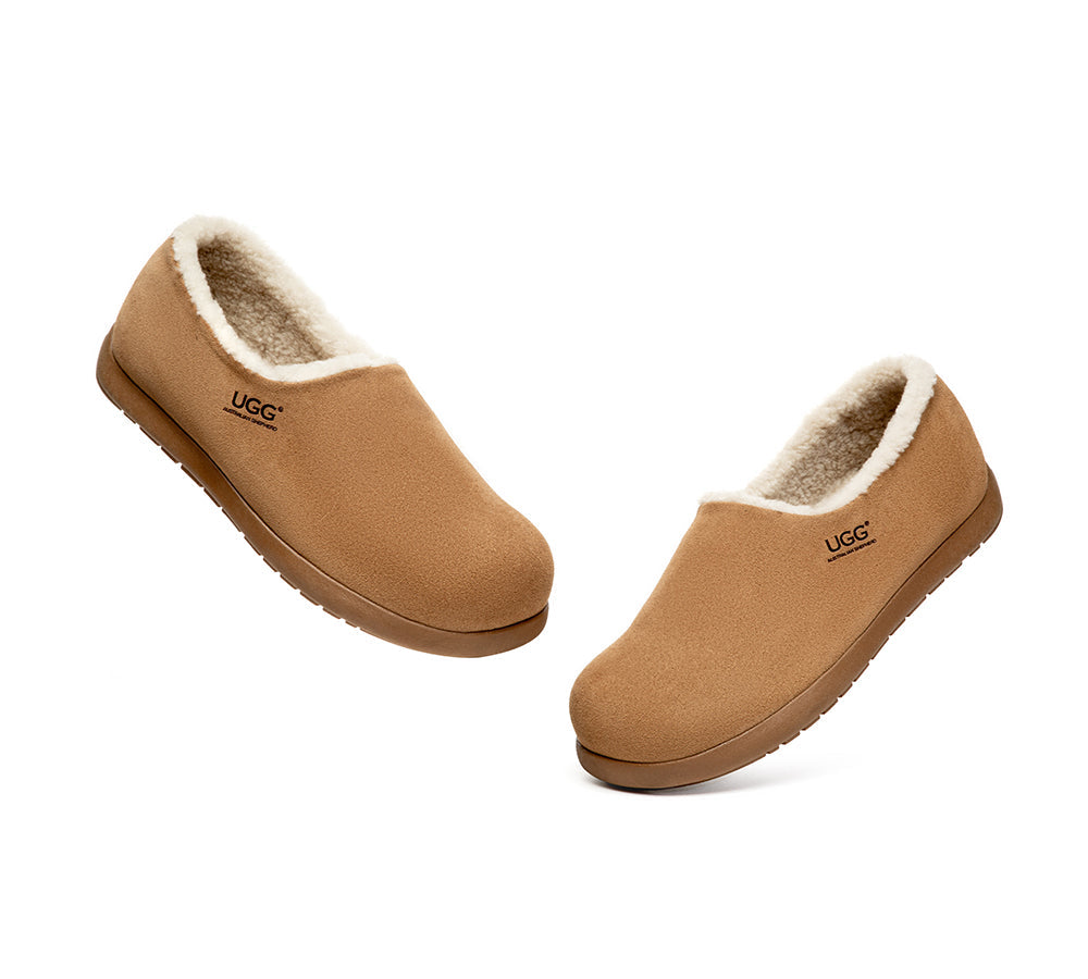 AUSTRALIAN SHEPHERD® UGG Slippers Men Sheepskin Wool Ankle Clog Large Size Brett