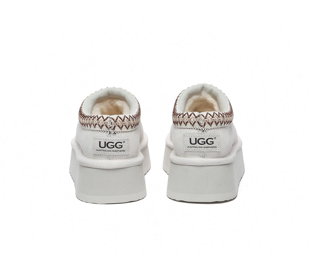 AUSTRALIAN SHEPHERD® UGG Slippers Sheepskin Wool Ankle Platform Tazzy Hippie - UGG EXPRESS