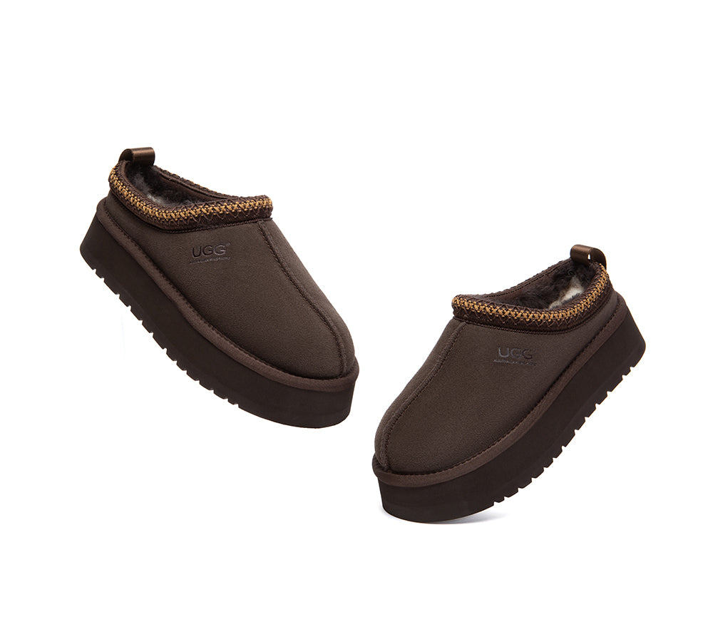 AUSTRALIAN SHEPHERD® UGG Slippers Sheepskin Wool Ankle Platform Tazzy Tay