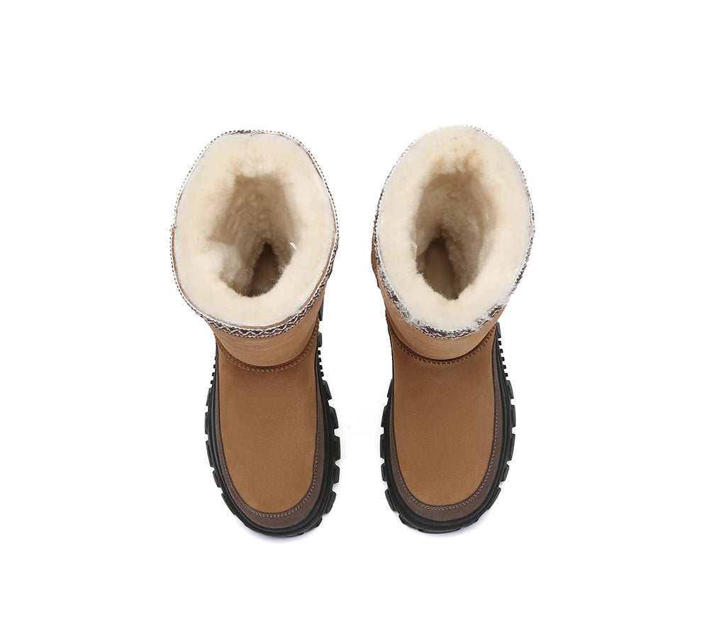 AUSTRALIAN SHEPHERD® UGG Boots Sheepskin Wool Chunky Platform Tall Glacelle