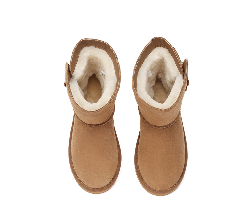 AUSTRALIAN SHEPHERD® UGG Boots Sheepskin Wool Buckle Mid Calf Winza