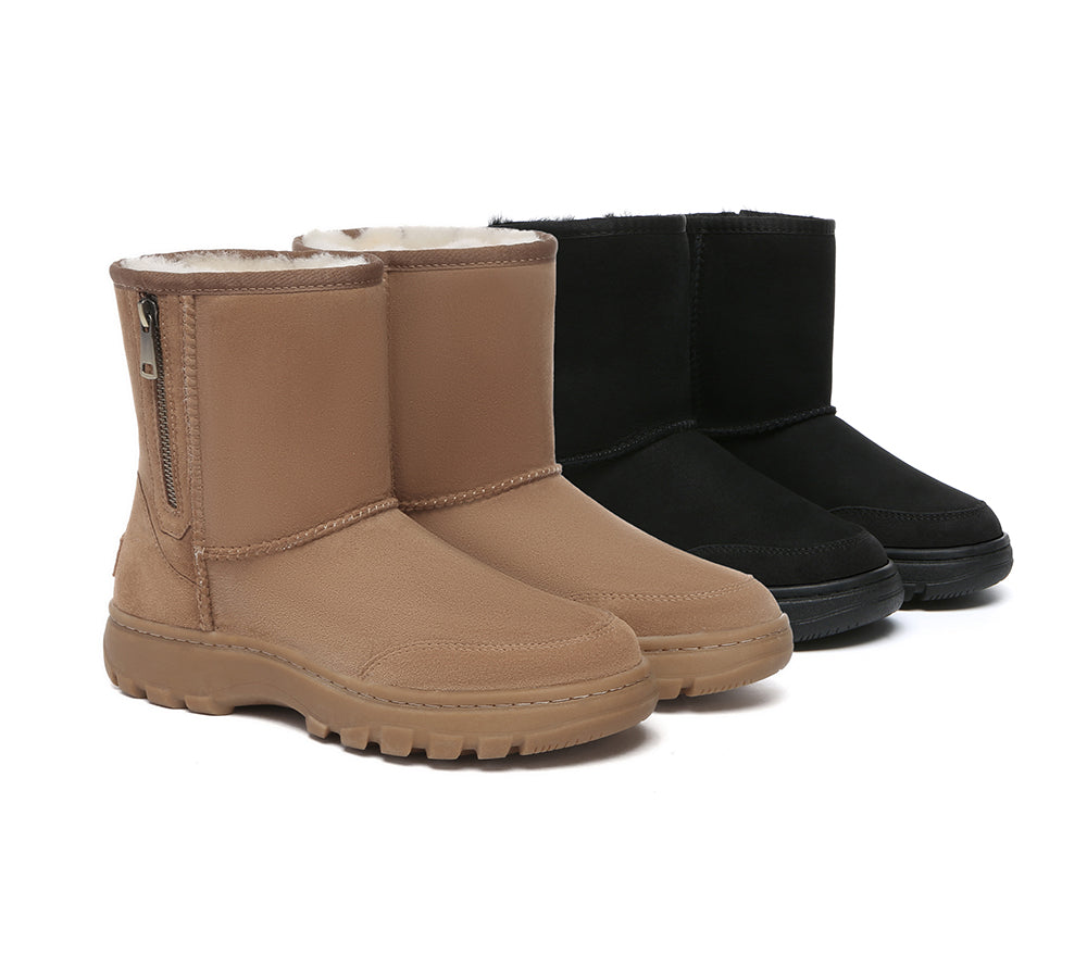 AUSTRALIAN SHEPHERD® UGG Boots Sheepskin Wool Zipper Short Outdoor Boots