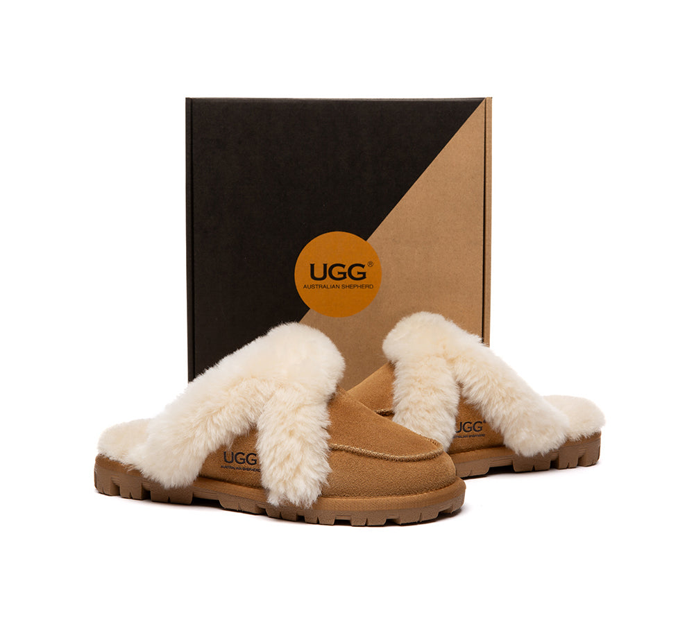 AUSTRALIAN SHEPHERD® UGG Slippers Sheepskin Wool Shearling Doria