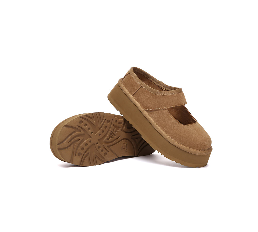 EVERAU® Women Leather Mary Jane Platform Sandals Moana