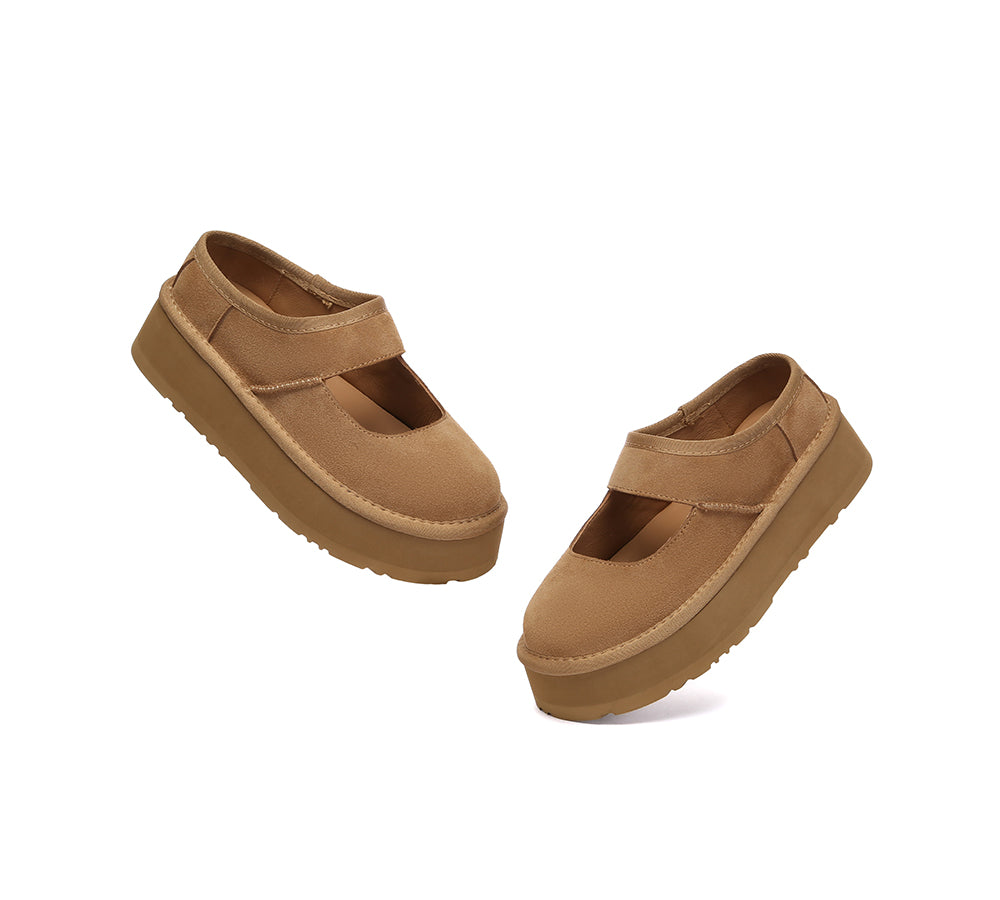 EVERAU® Women Leather Mary Jane Platform Sandals Moana