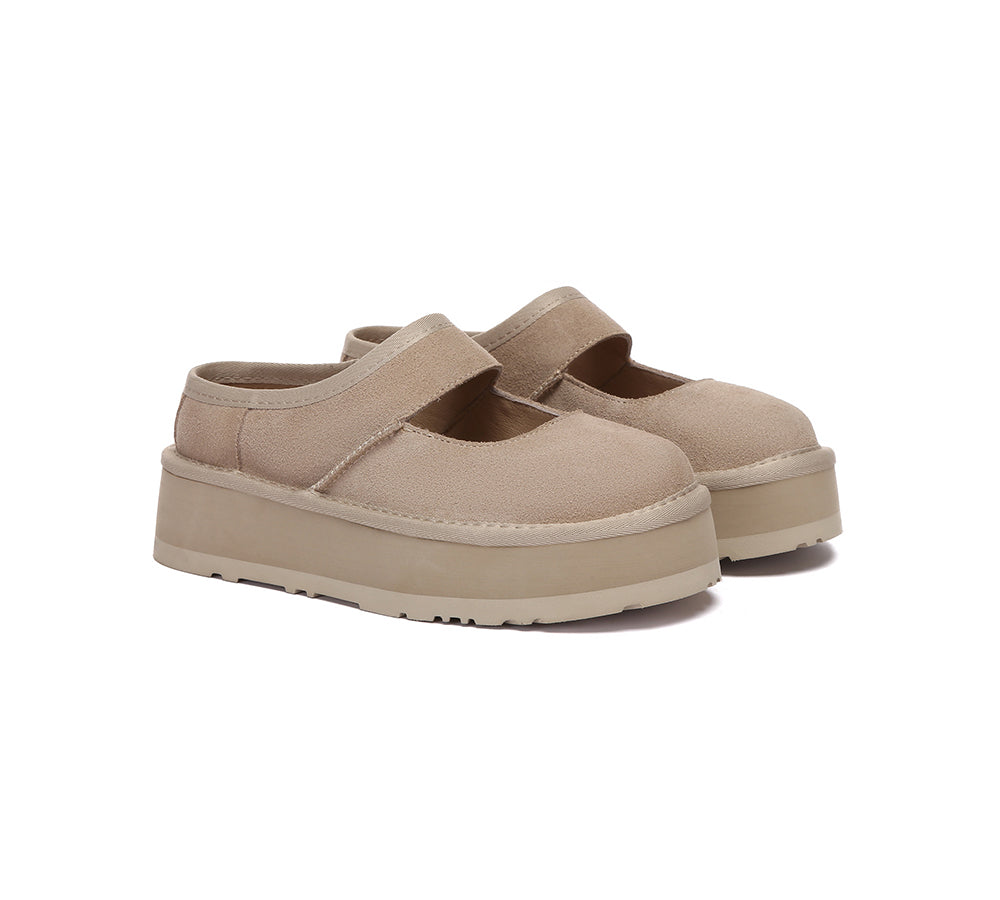 EVERAU® Women Leather Mary Jane Platform Sandals Moana