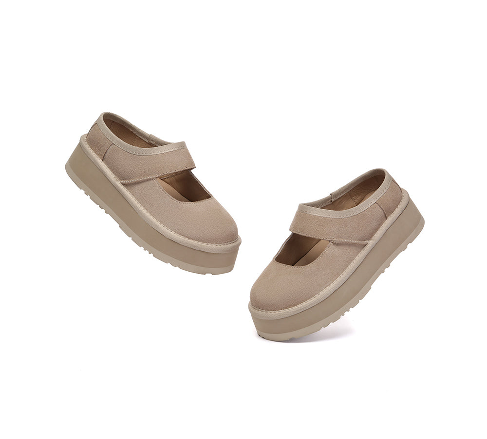 EVERAU® Women Leather Mary Jane Platform Sandals Moana