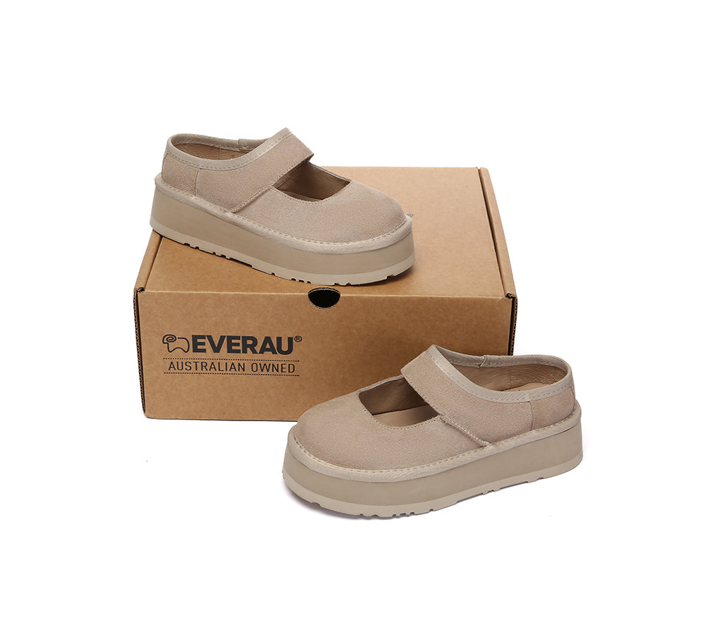 EVERAU® Women Leather Mary Jane Platform Sandals Moana