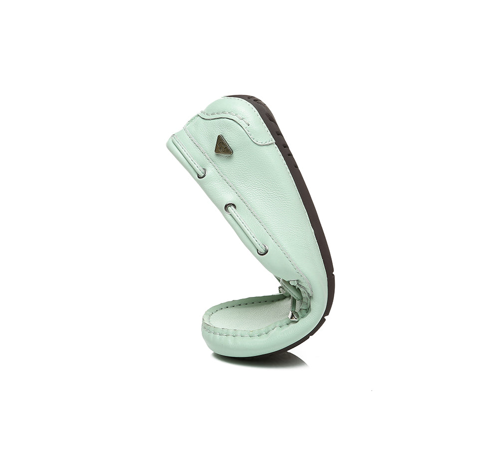 EVERAU® Women Leather Bow Casual Summer Moccasin Frida EVERAU