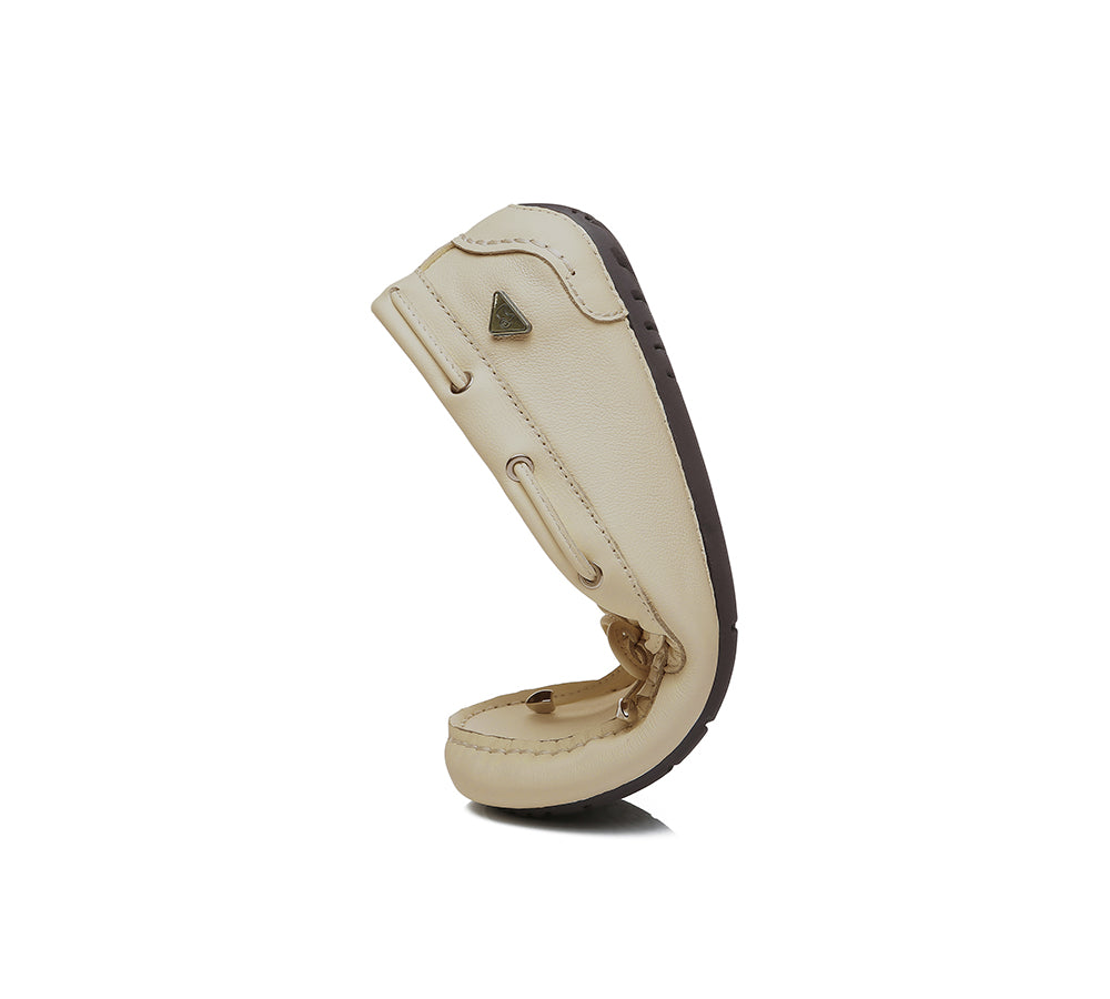 EVERAU® Women Leather Bow Casual Summer Moccasin Frida EVERAU