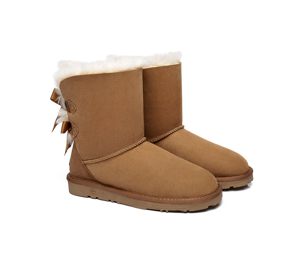 EVERAU® UGG Boots Women Short Back Bow EVERAU