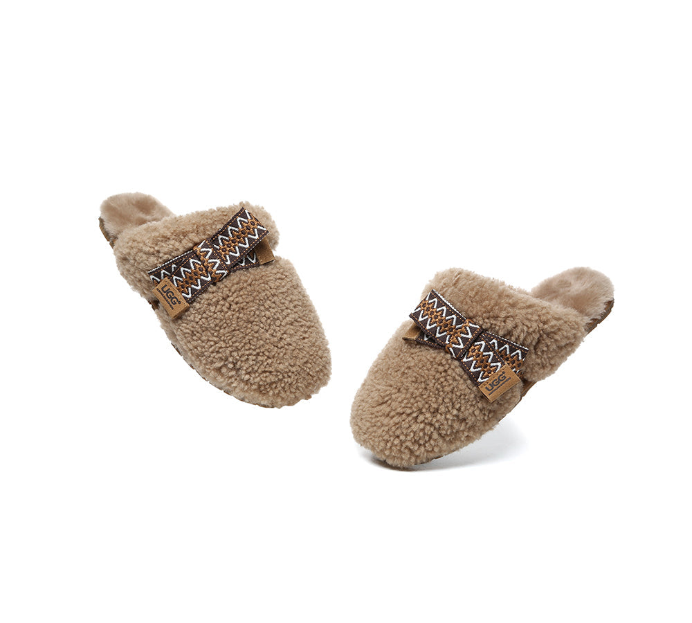 AUSTRALIAN SHEPHERD® UGG Slippers Women Sheepskin Wool Bow Cecil