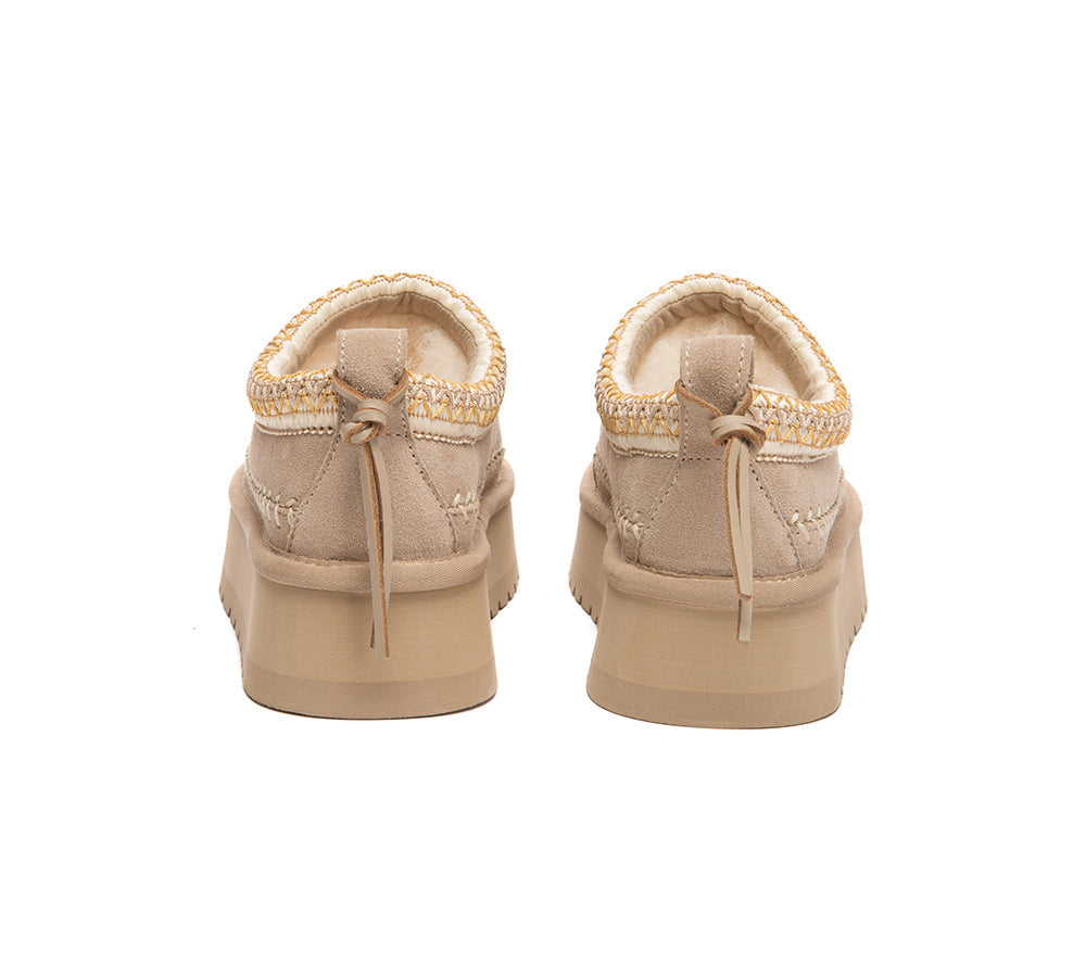 AUSTRALIAN SHEPHERD® UGG Slippers Suede Wool Lined Platform Clogs Canlia UGG AUSTRALIAN SHEPHERD