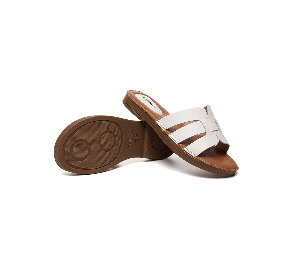 EVERAU® Women Leather Ultra Soft Flat Slides