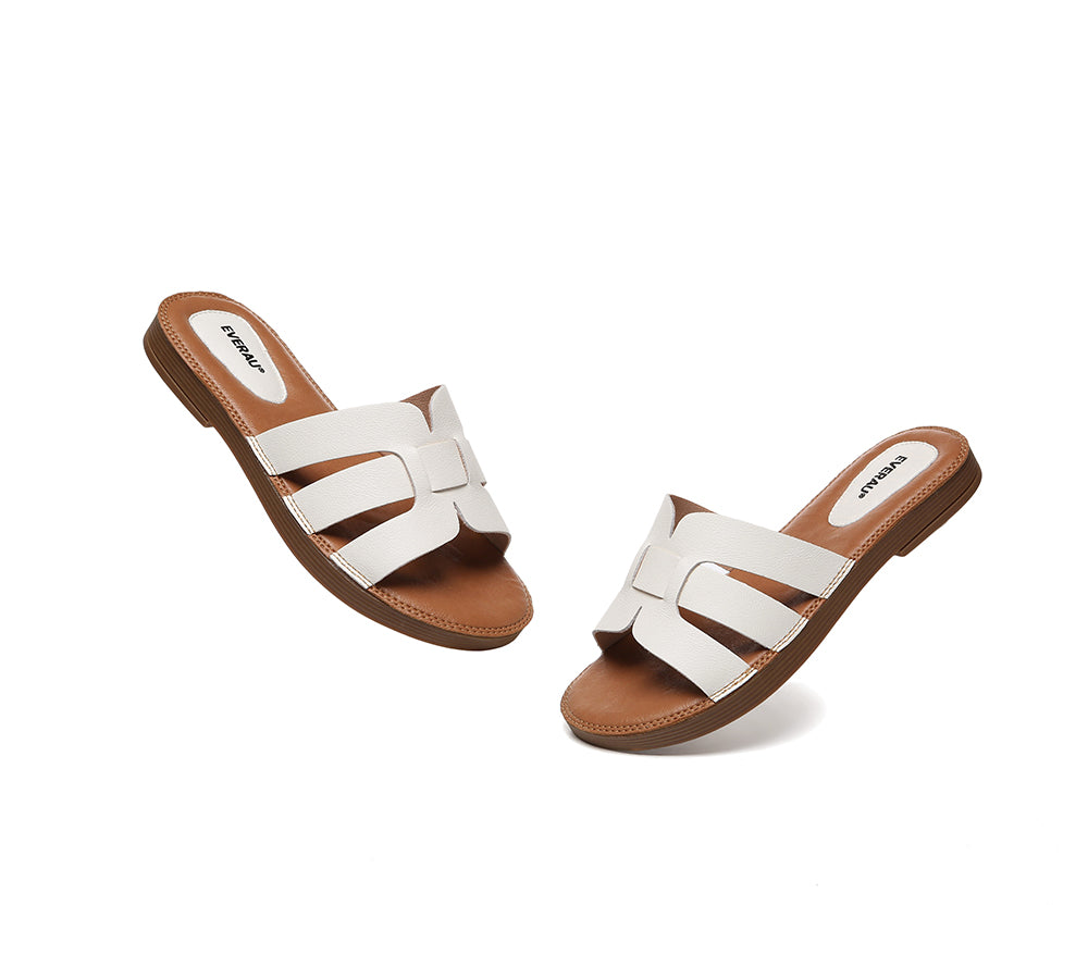 EVERAU® Women Leather Ultra Soft Flat Slides