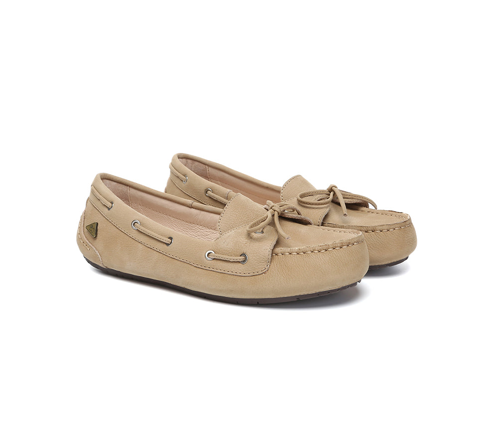 EVERAU® Women Leather Bow Casual Loafers Summer Moccasins Monty