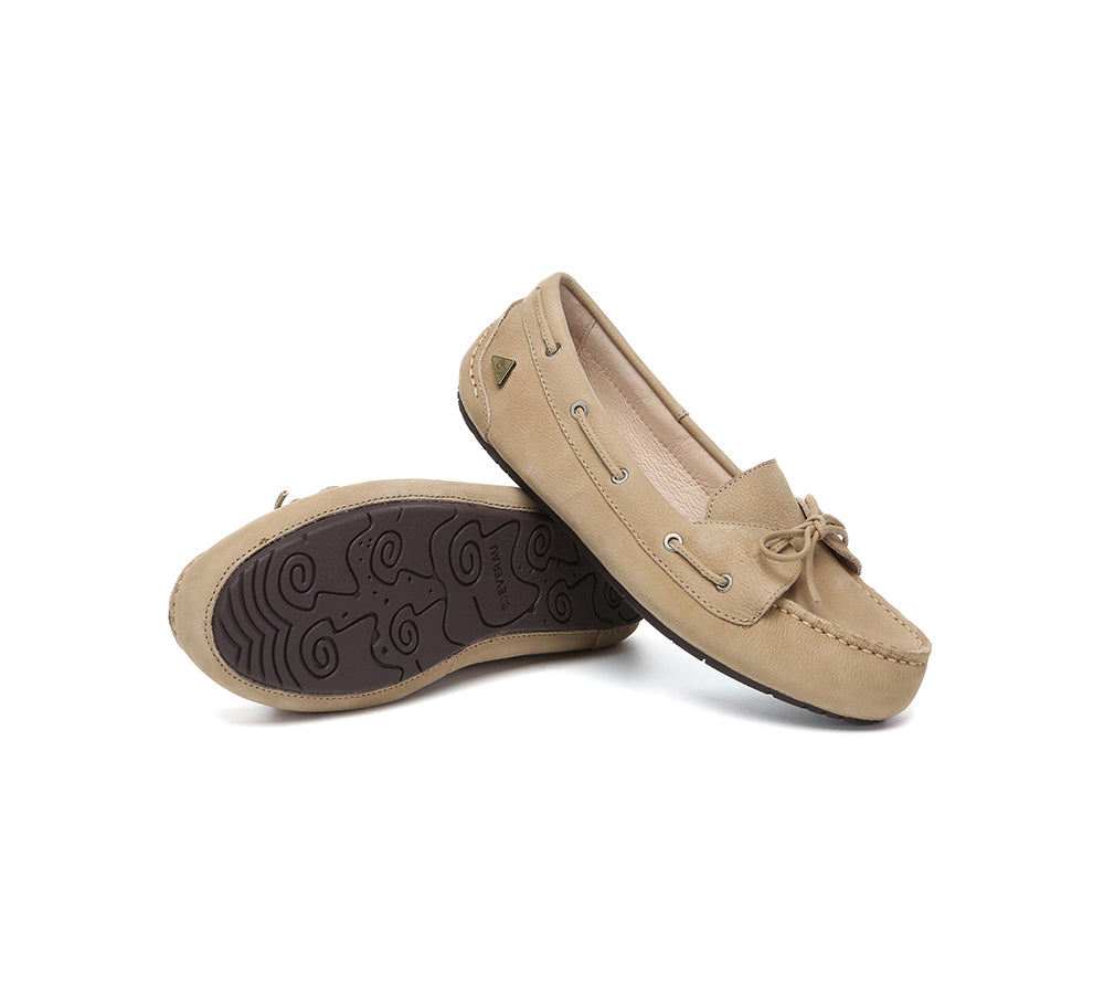 EVERAU® Women Leather Bow Casual Loafers Summer Moccasins Monty