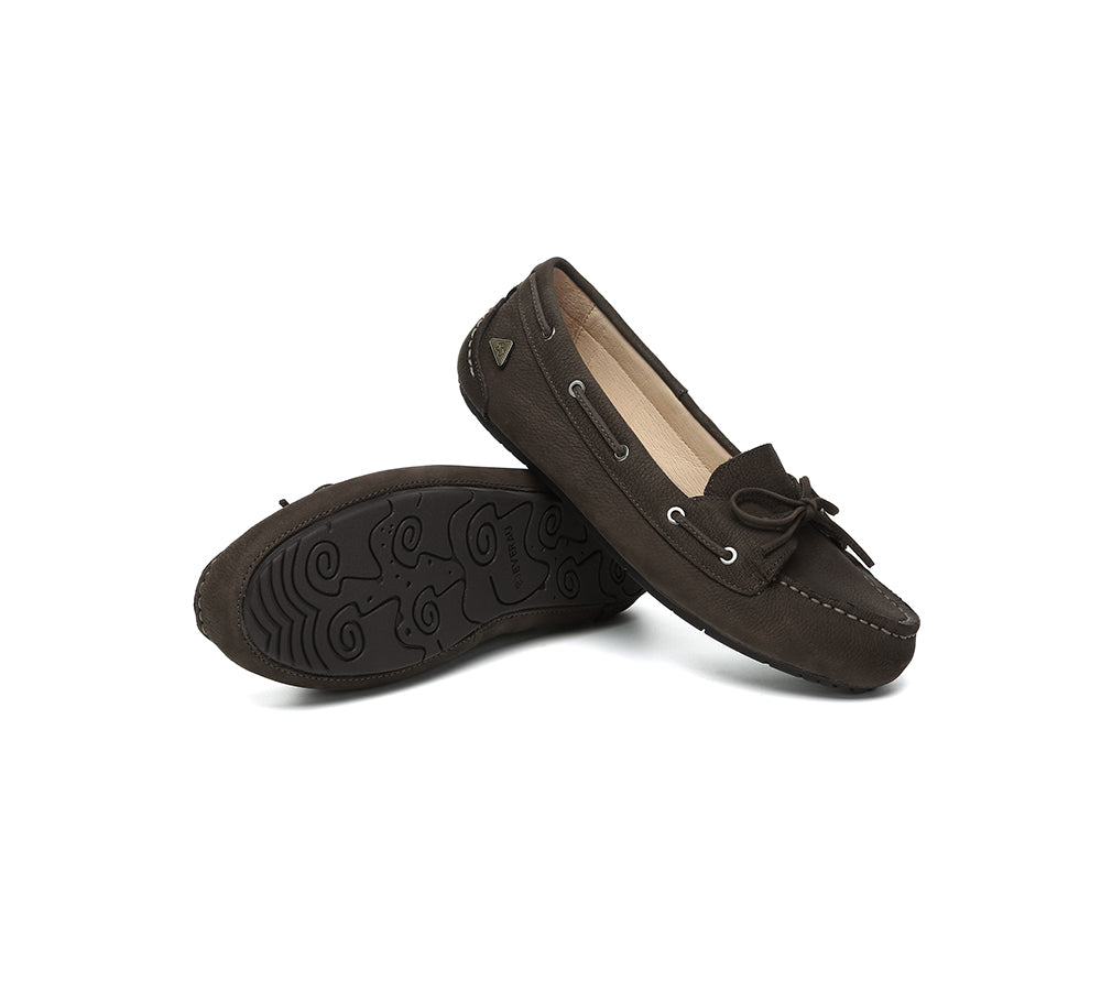 EVERAU® Women Leather Bow Casual Loafers Summer Moccasins Monty