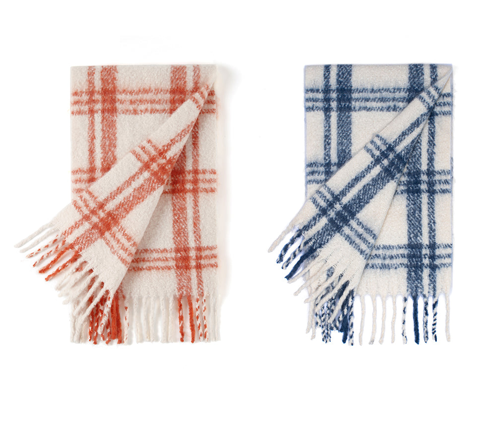 TARRAMARRA® Soft Checked Fringed Scarf