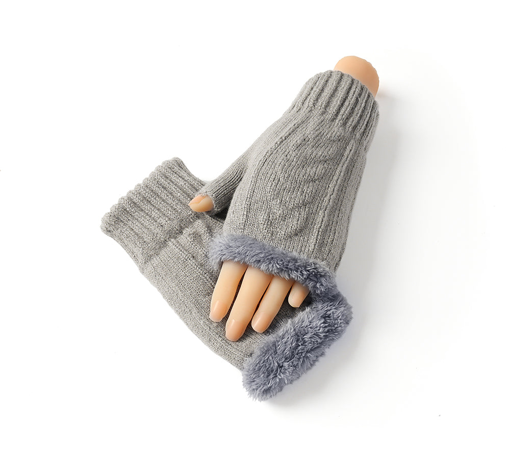 EVERAU® Fingerless Ultra Plush Knit Gloves