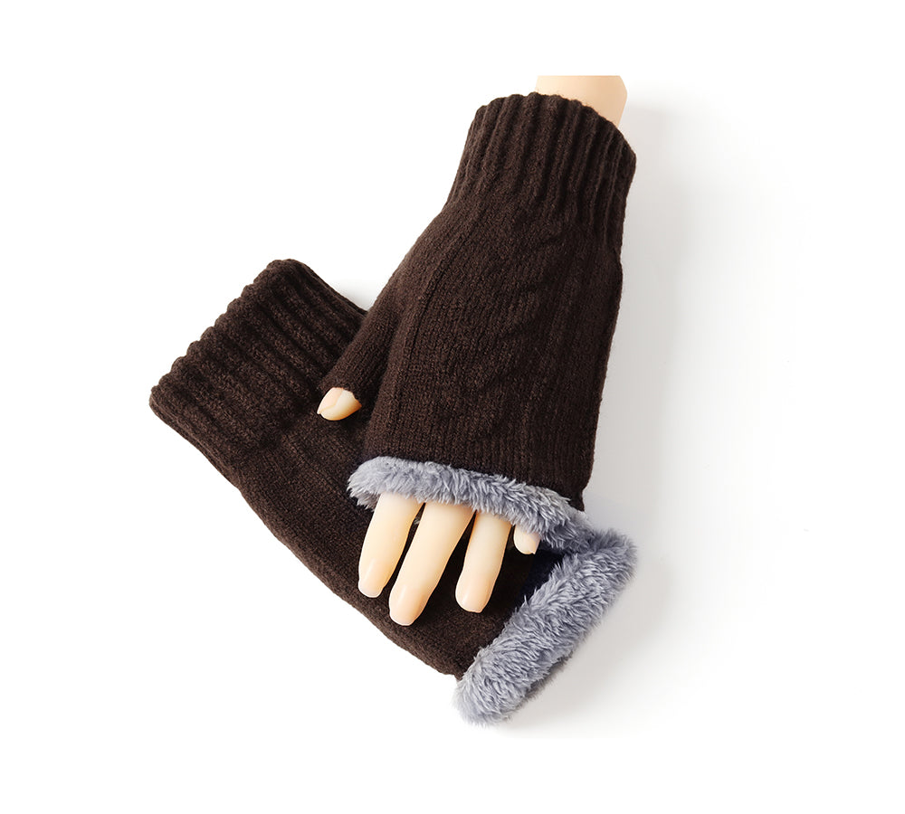 EVERAU® Fingerless Ultra Plush Knit Gloves
