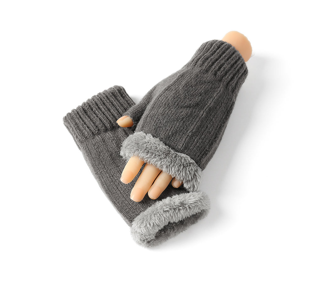 EVERAU® Fingerless Ultra Plush Knit Gloves