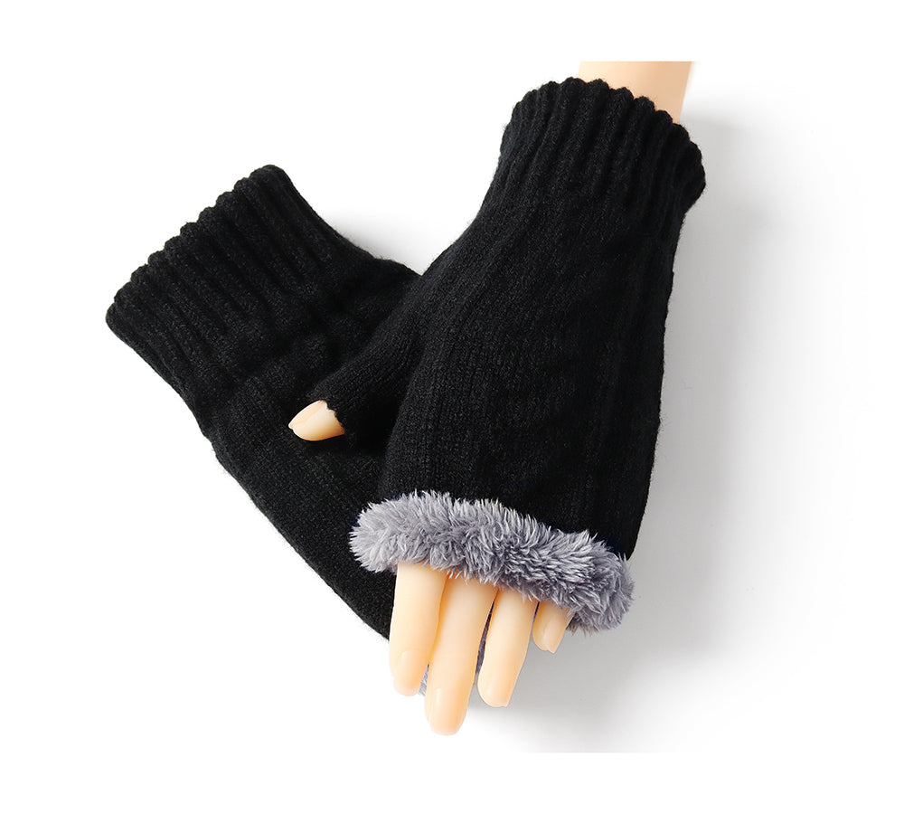 EVERAU® Fingerless Ultra Plush Knit Gloves