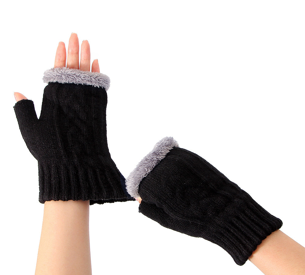 EVERAU® Fingerless Ultra Plush Knit Gloves