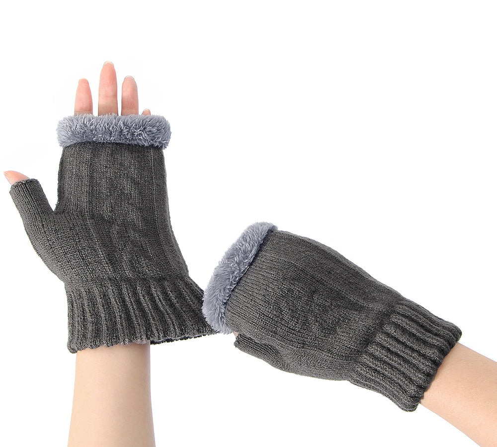 EVERAU® Fingerless Ultra Plush Knit Gloves
