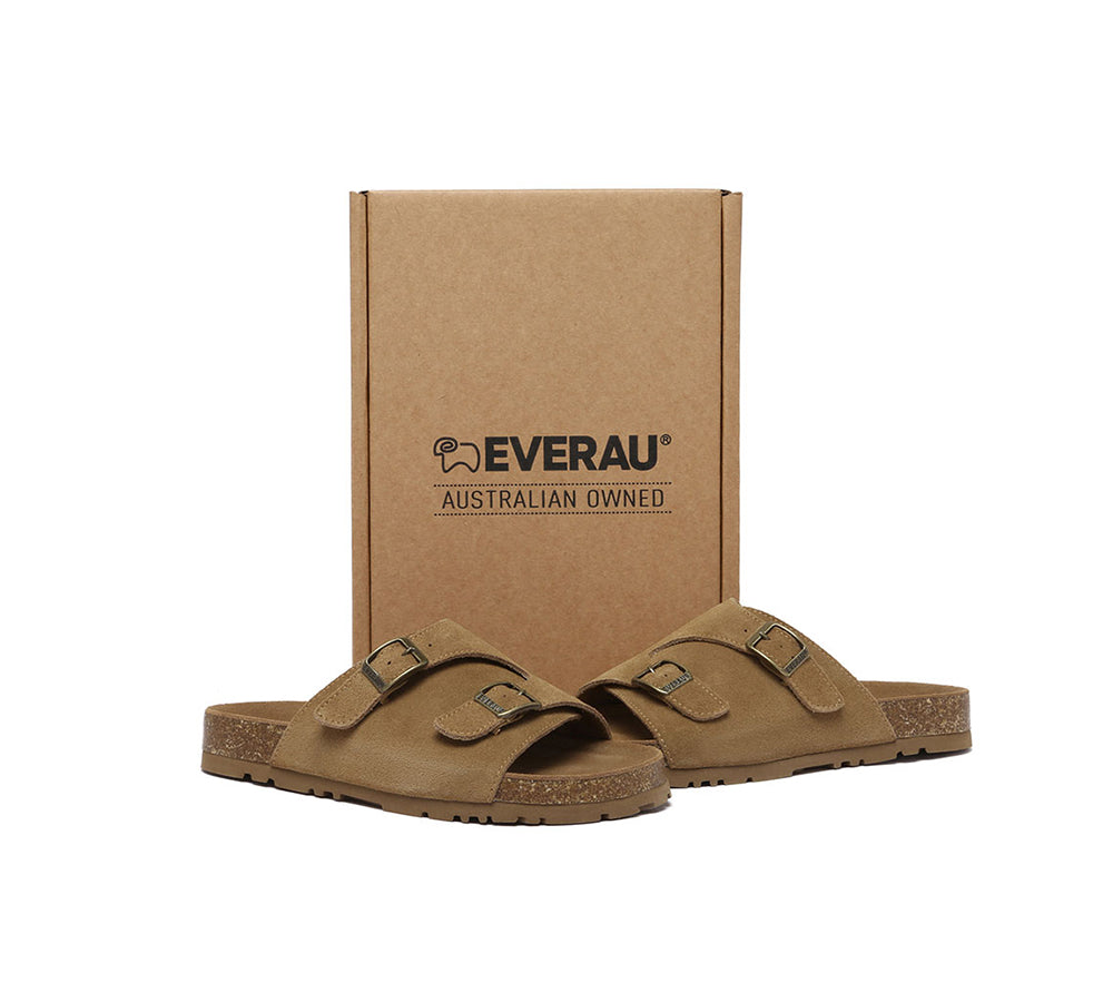 EVERAU® Adjustable Strap Embossed Slip-on Summer Sandal Slides Alexis