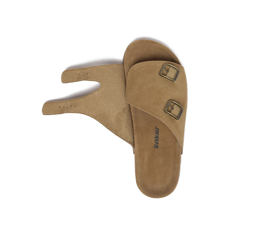 EVERAU?? Adjustable Strap Embossed Slip-on Summer Sandal Slides Alexis - UGG EXPRESS