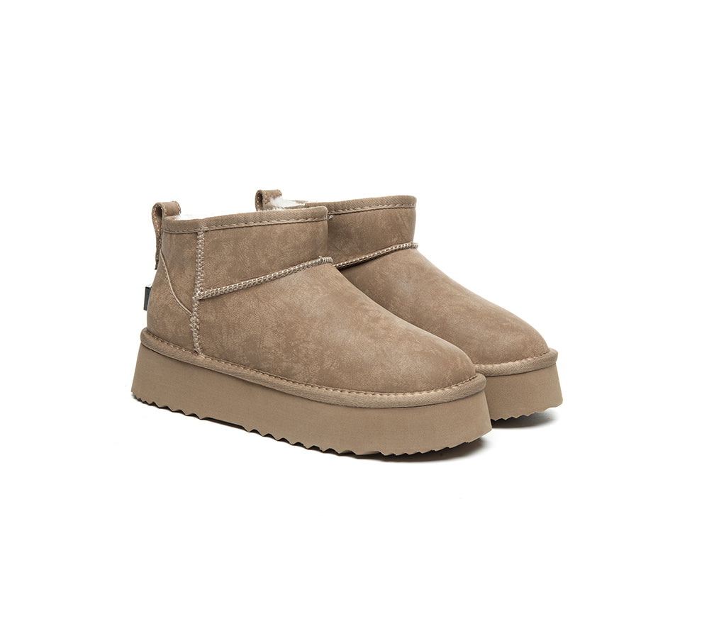 UGG EVERAU® UGG Boots Women Sheepskin Wool Ankle Platform Romi