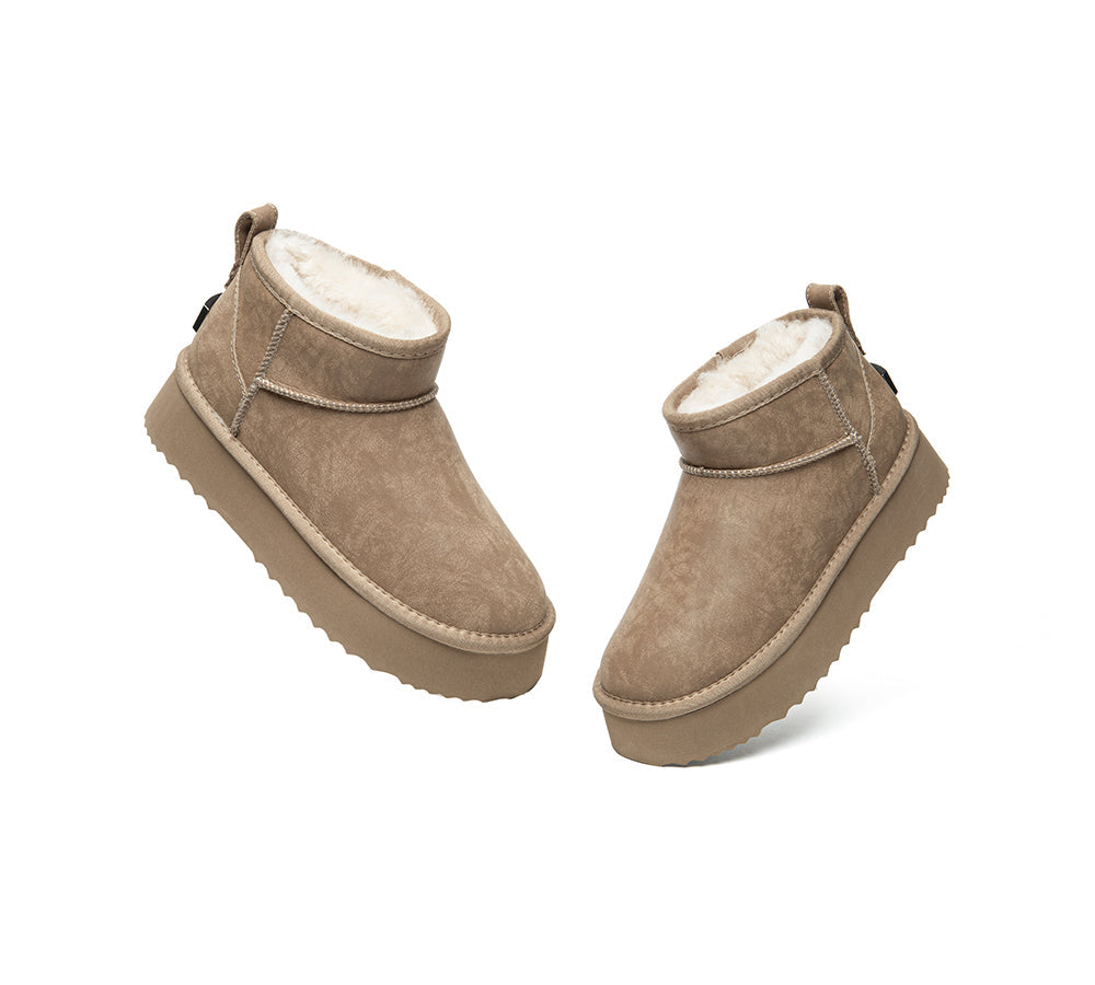 UGG EVERAU® UGG Boots Women Sheepskin Wool Ankle Platform Romi