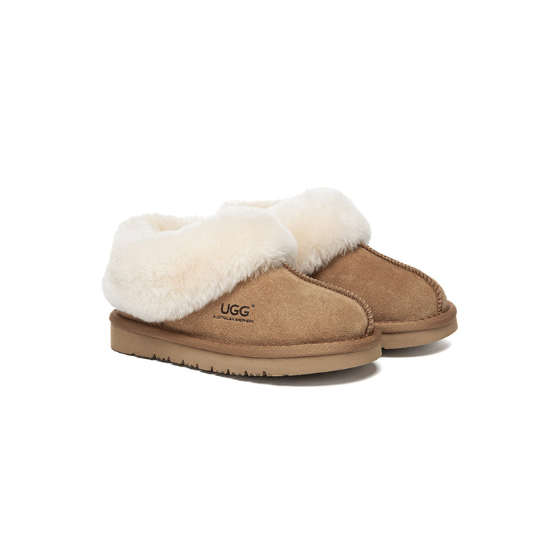 AUSTRALIAN SHEPHERD® UGG Slippers Kids Sheepskin Wool Ankle Homey