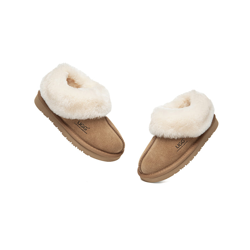 AUSTRALIAN SHEPHERD® UGG Slippers Kids Sheepskin Wool Ankle Homey