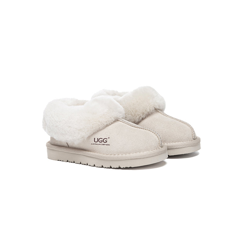 AUSTRALIAN SHEPHERD® UGG Slippers Kids Sheepskin Wool Ankle Homey