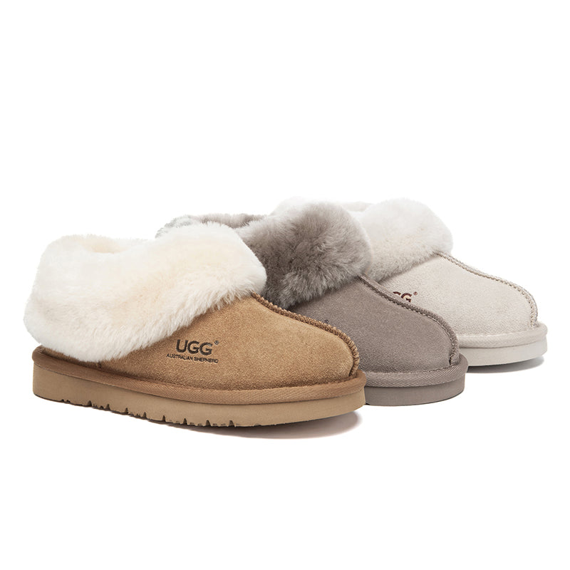 AUSTRALIAN SHEPHERD® UGG Slippers Kids Sheepskin Wool Ankle Homey