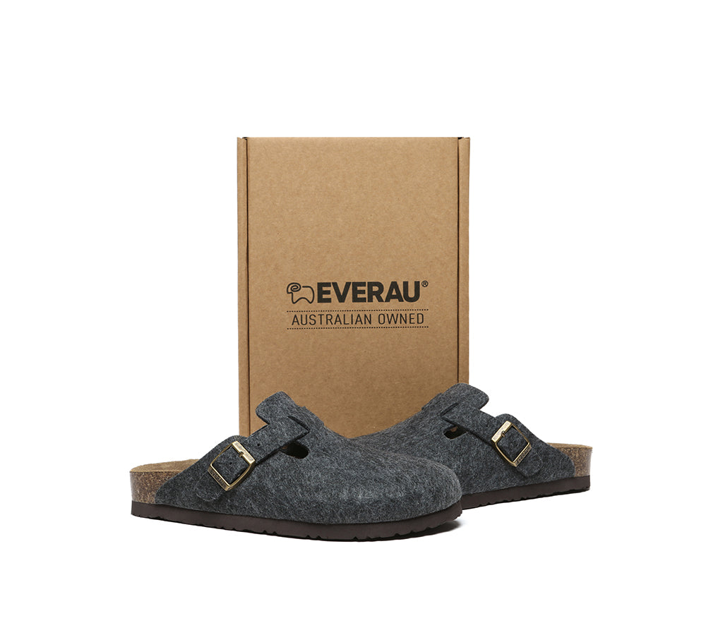 EVERAU® Women Adjustable Buckled Straps Slip-on Flat Sandal Slides Brynn