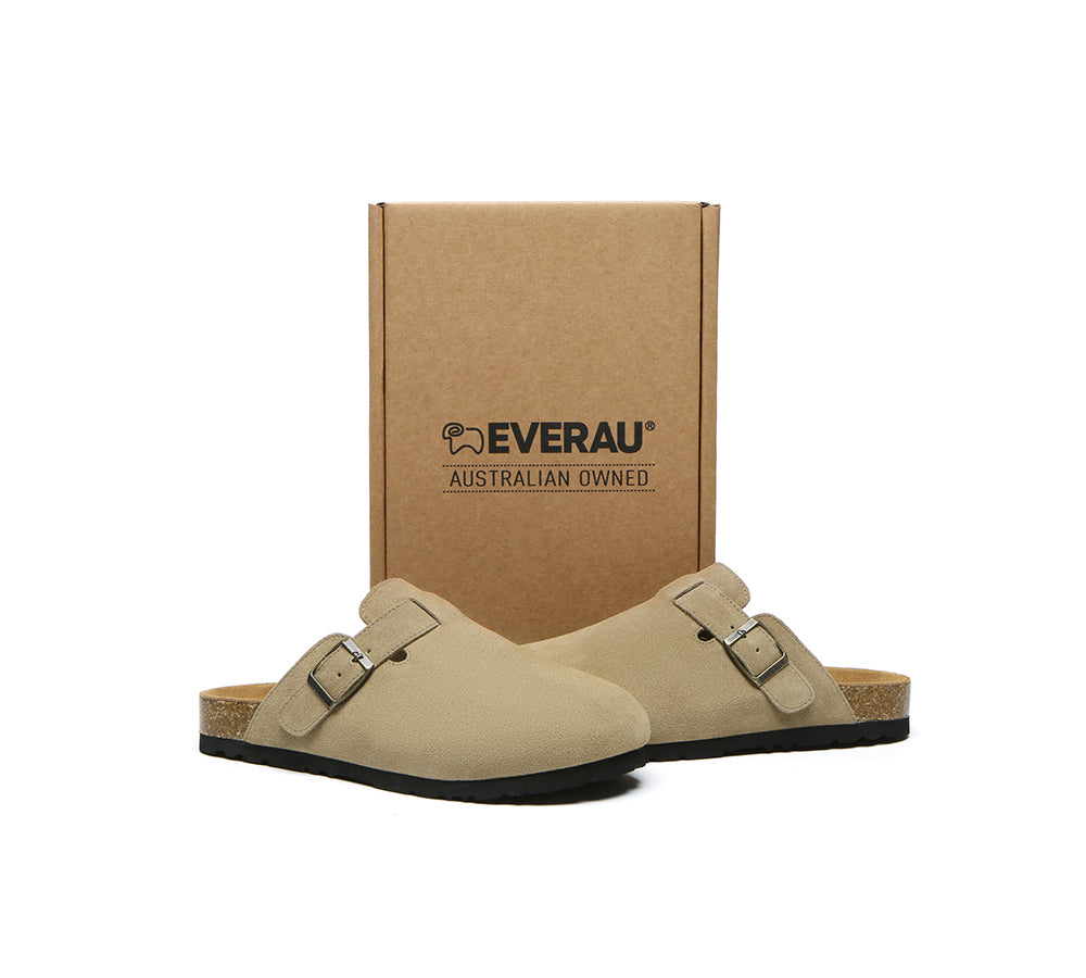 EVERAU® Adjustable Buckled Straps Slip-on Flat Sandal Slides Mason