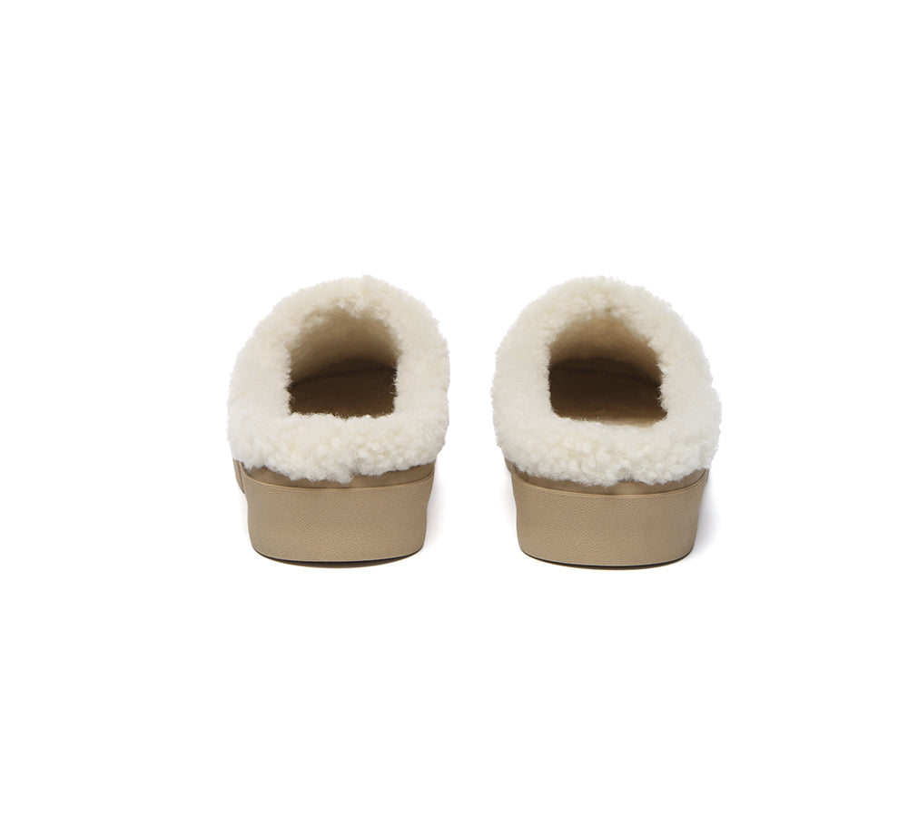 EVERAU® UGG Slippers Sheepskin Wool Scuff Staney