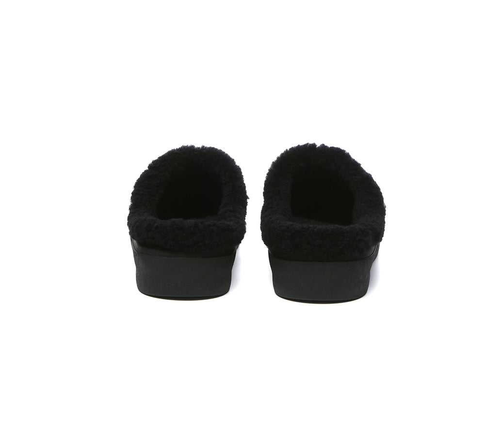 EVERAU® UGG Slippers Sheepskin Wool Scuff Staney