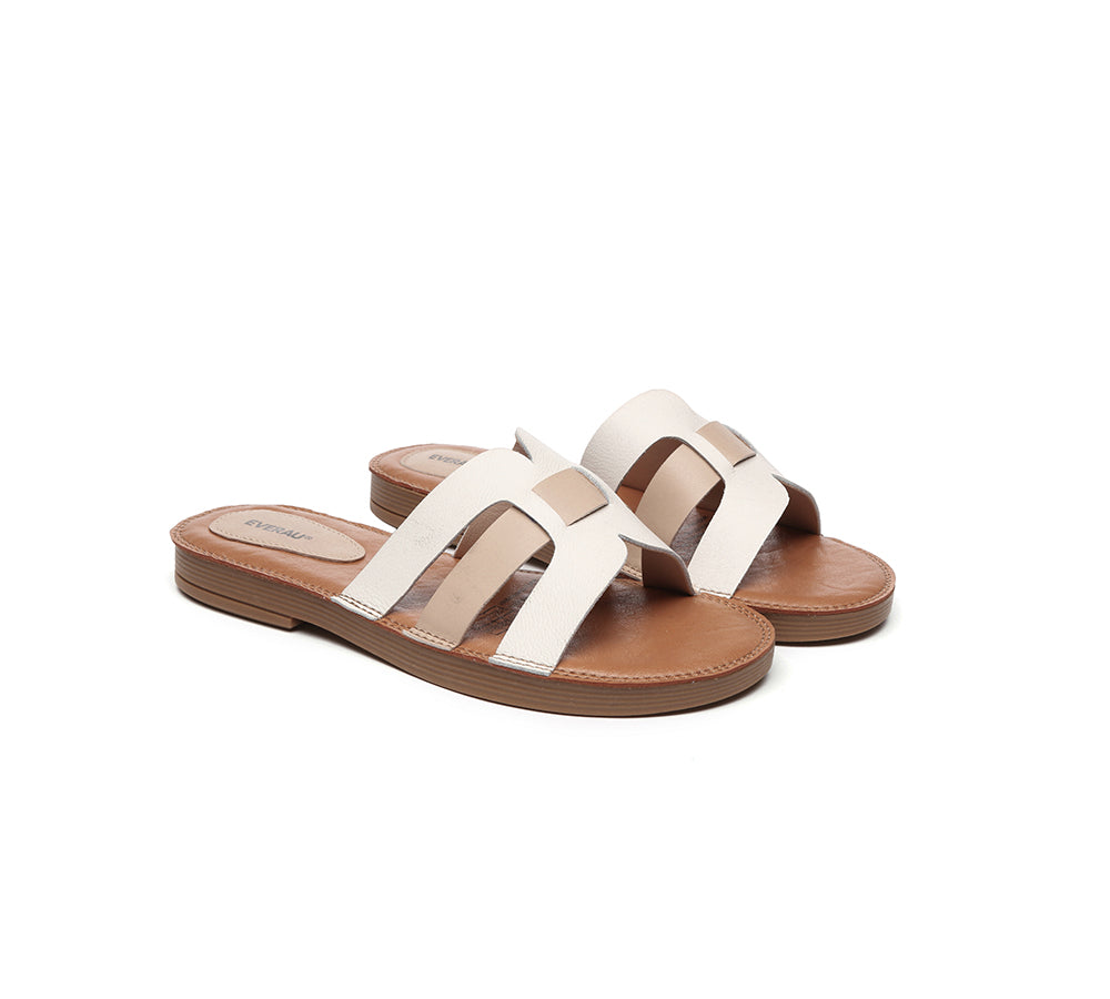 EVERAU® Women Leather Ultra Soft Flat Slides