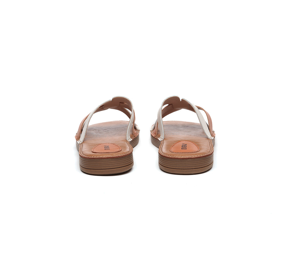 EVERAU® Women Leather Ultra Soft Flat Slides