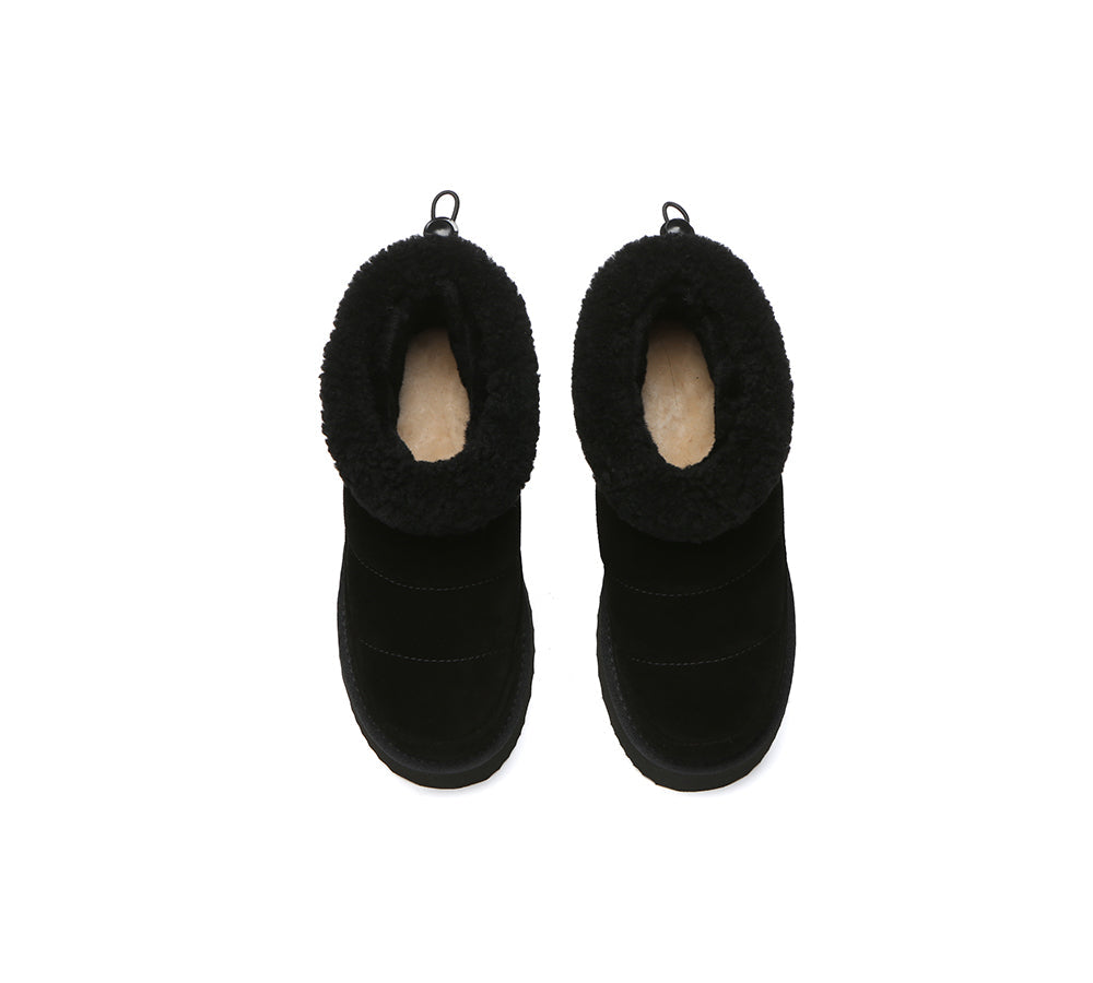 UGG EVERAU® UGG Boots Women Sheepskin Wool Drawstring Platform Payton