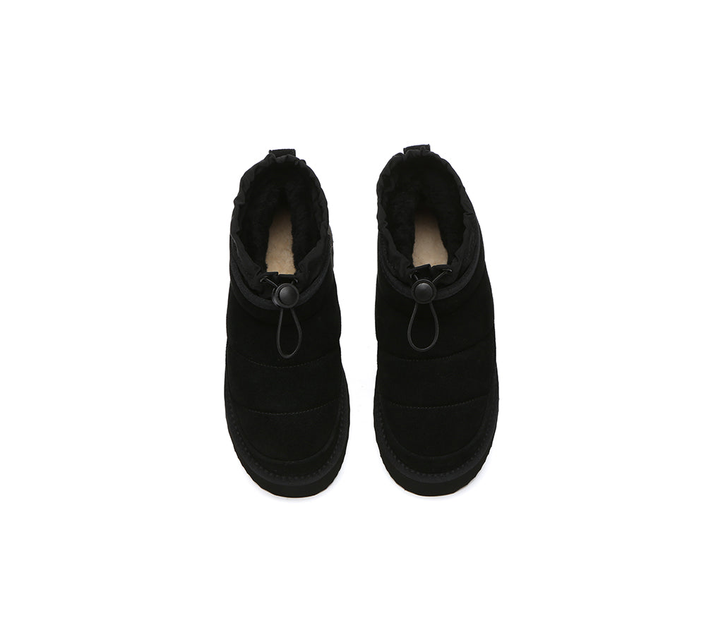 UGG EVERAU® UGG Boots Women Sheepskin Wool Drawstring Platform Picken